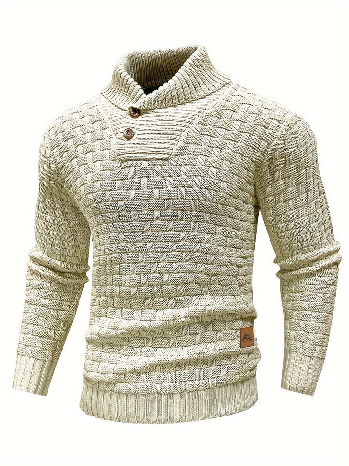 Herren Strickpullover mit Waffelstruktur