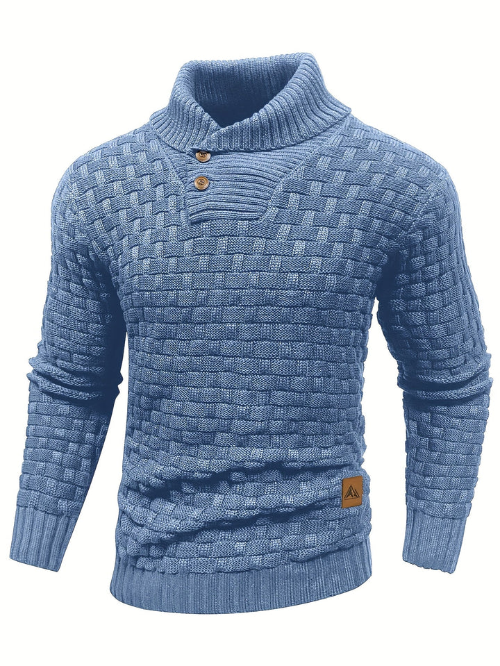 Herren Strickpullover mit Waffelstruktur