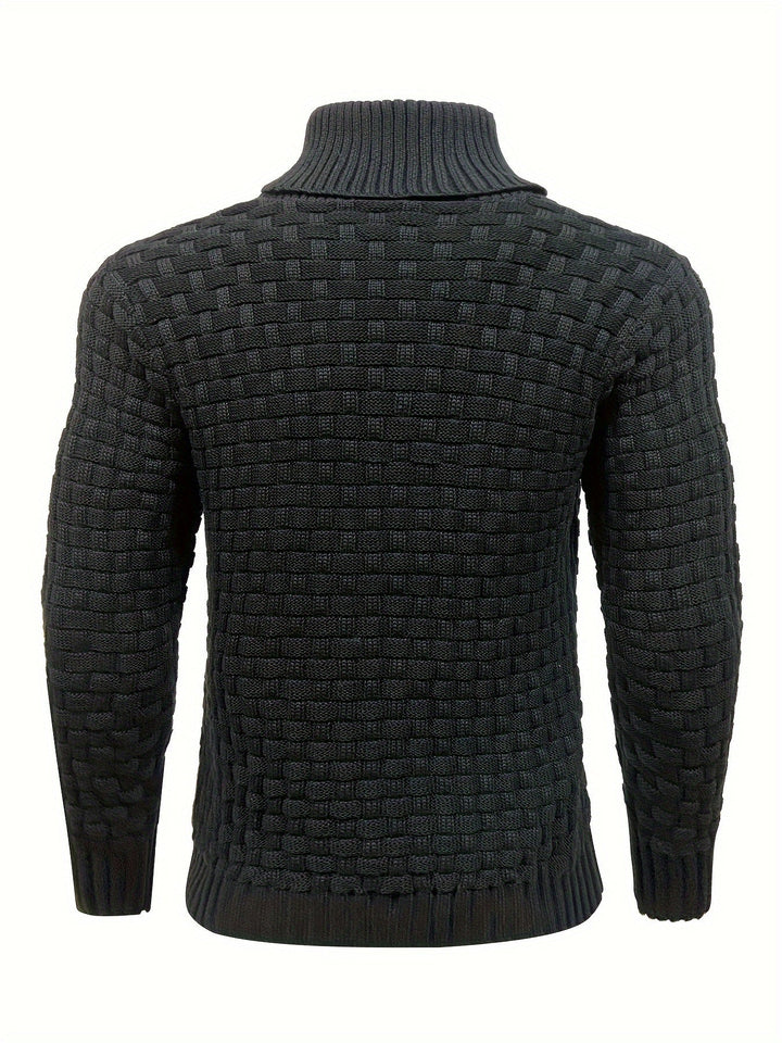 Herren Strickpullover mit Waffelstruktur