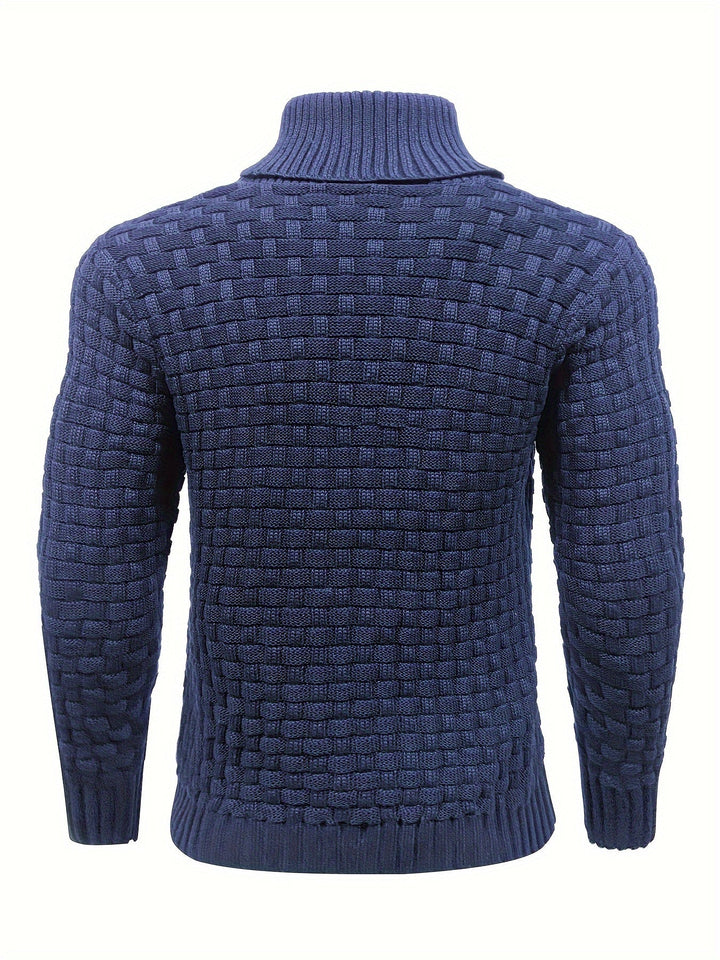 Herren Strickpullover mit Waffelstruktur