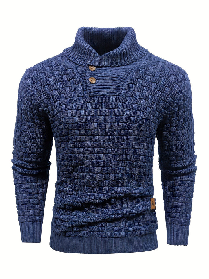 Herren Strickpullover mit Waffelstruktur