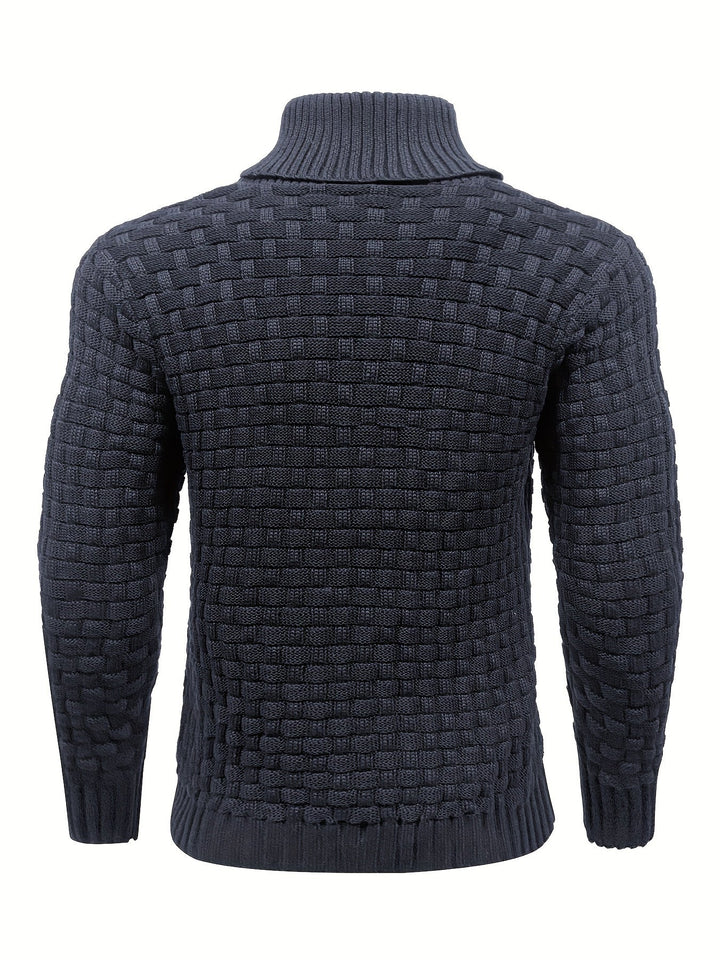 Herren Strickpullover mit Waffelstruktur