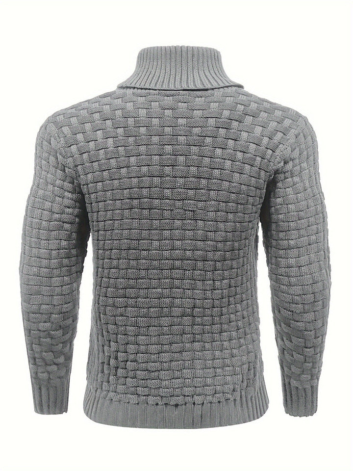 Herren Strickpullover mit Waffelstruktur