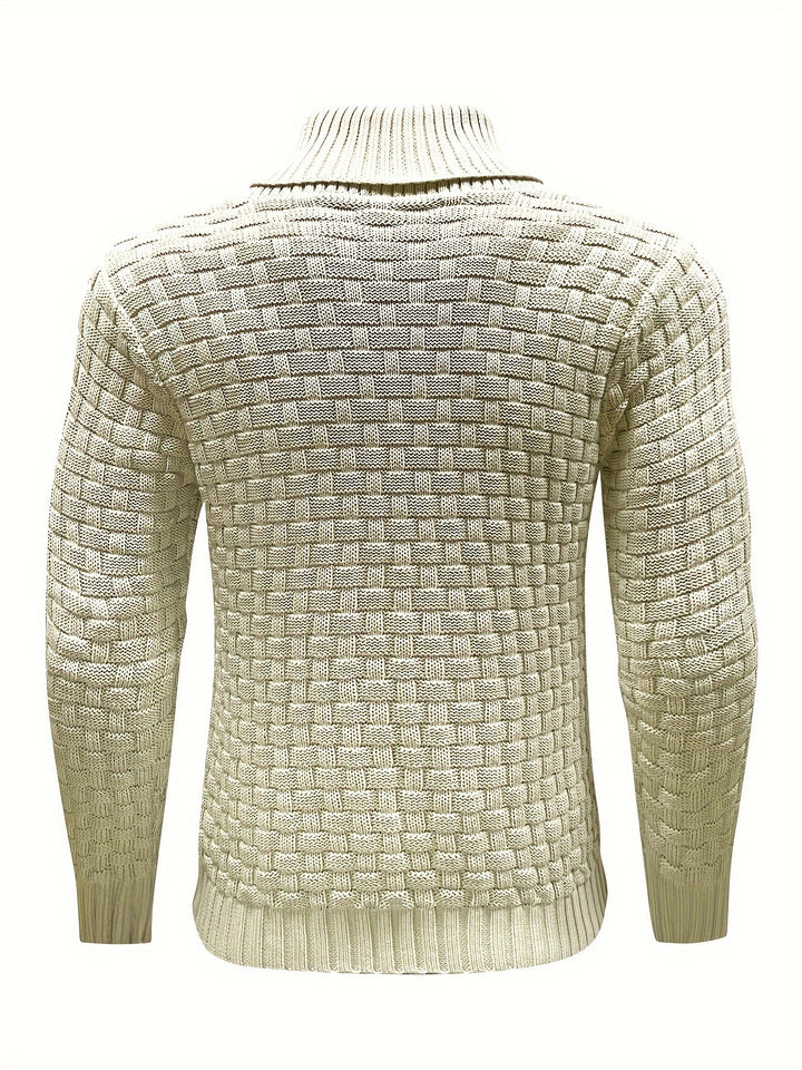 Herren Strickpullover mit Waffelstruktur