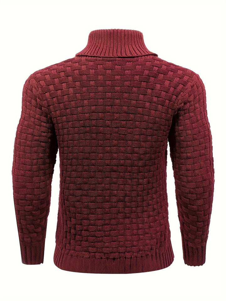 Herren Strickpullover mit Waffelstruktur