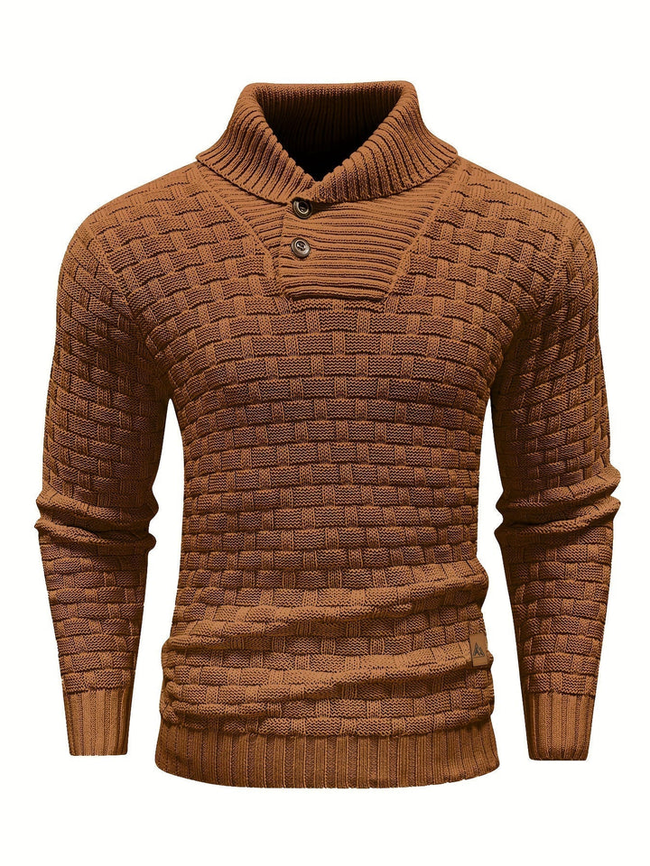 Herren Strickpullover mit Waffelstruktur