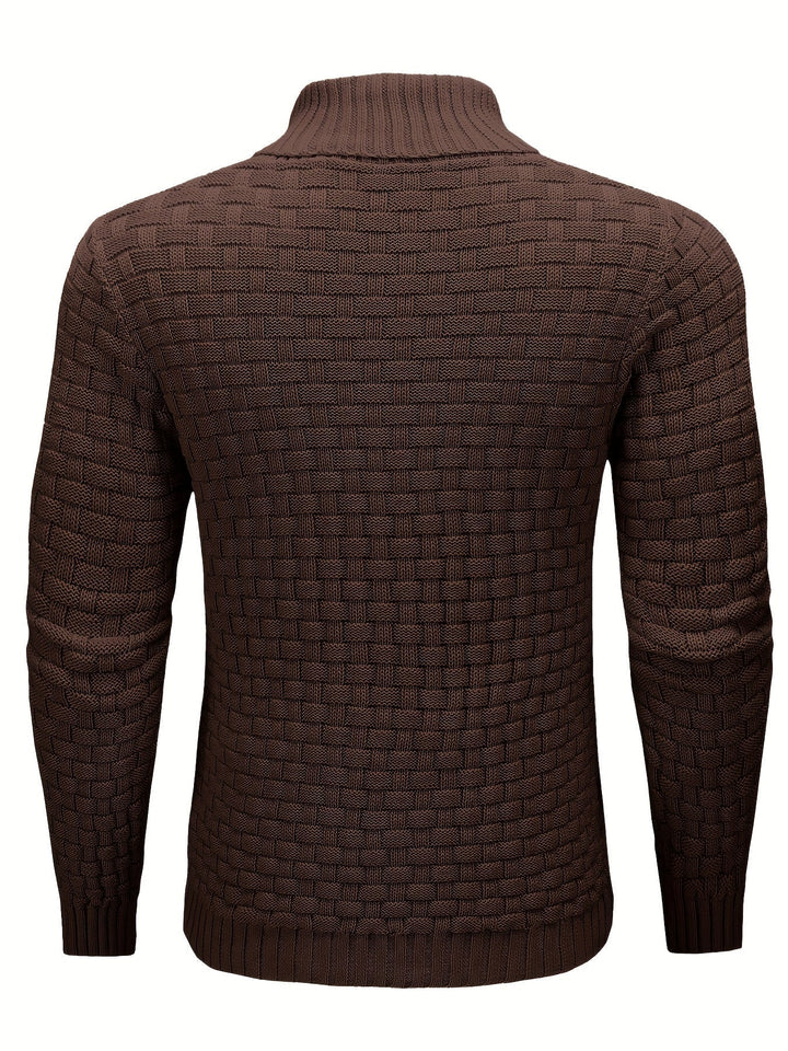 Herren Strickpullover mit Waffelstruktur