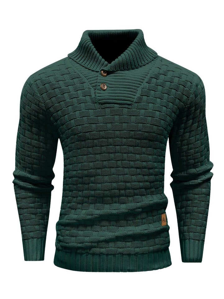 Herren Strickpullover mit Waffelstruktur