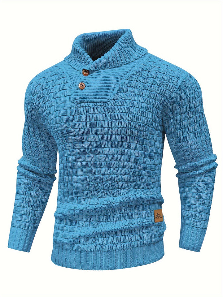 Herren Strickpullover mit Waffelstruktur