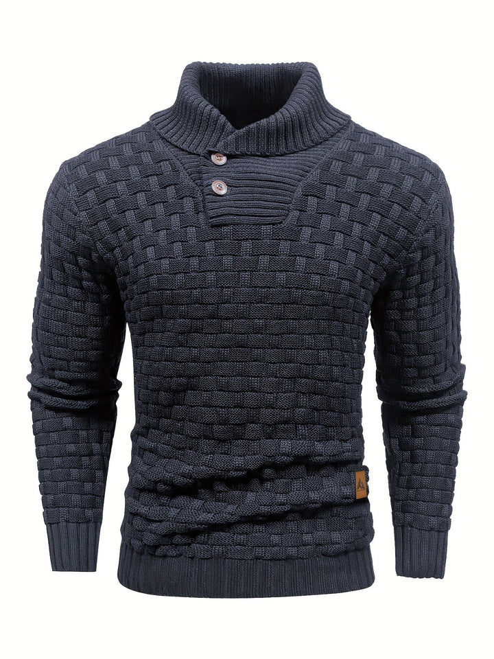 Herren Strickpullover mit Waffelstruktur