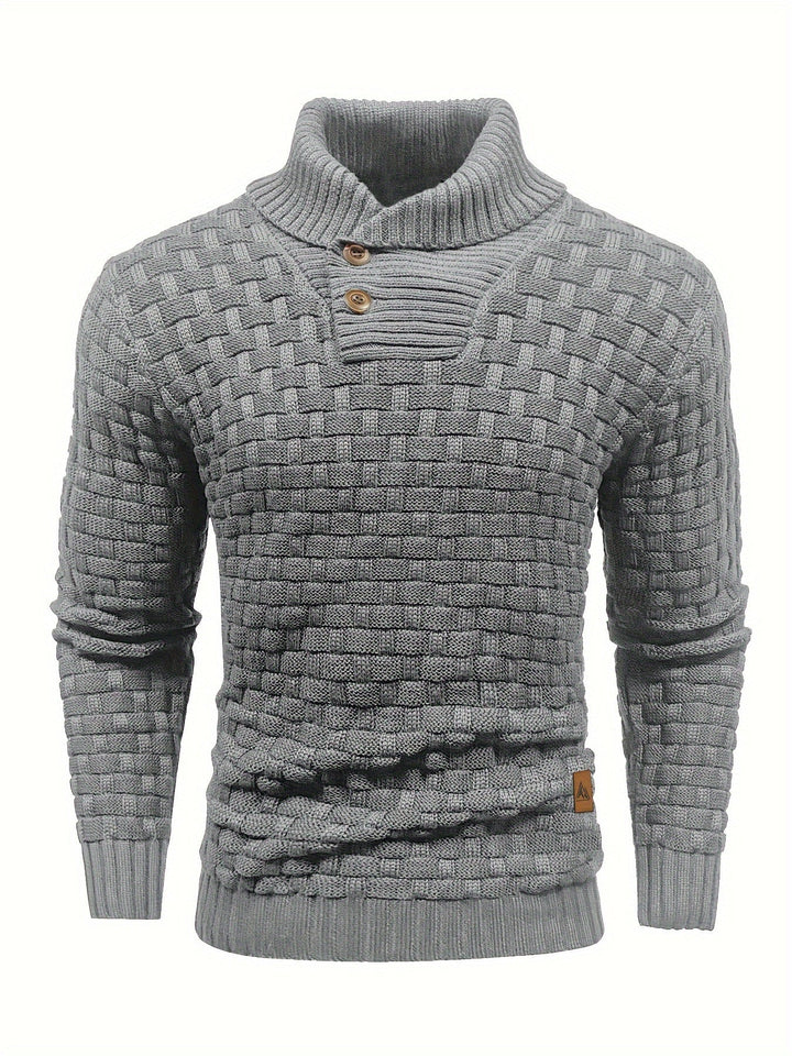 Herren Strickpullover mit Waffelstruktur