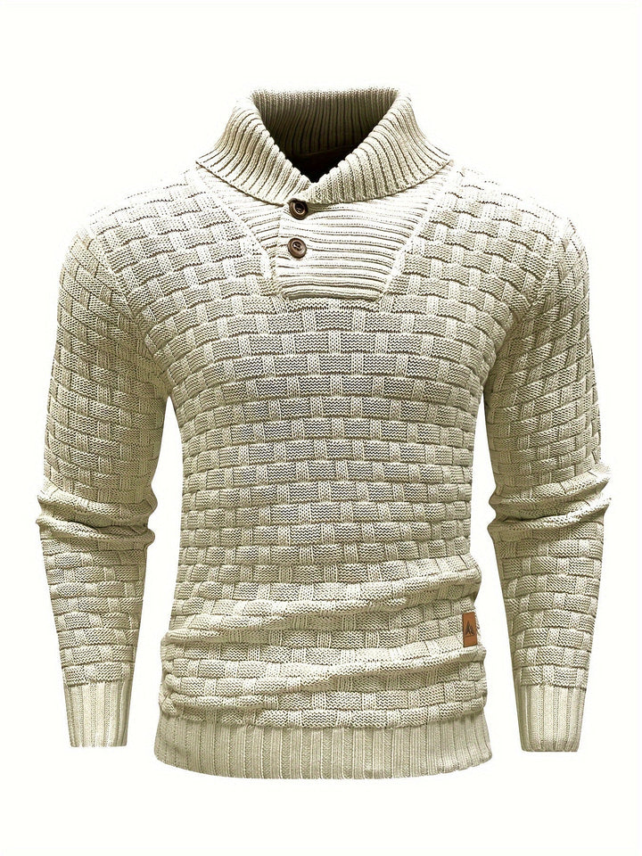 Herren Strickpullover mit Waffelstruktur
