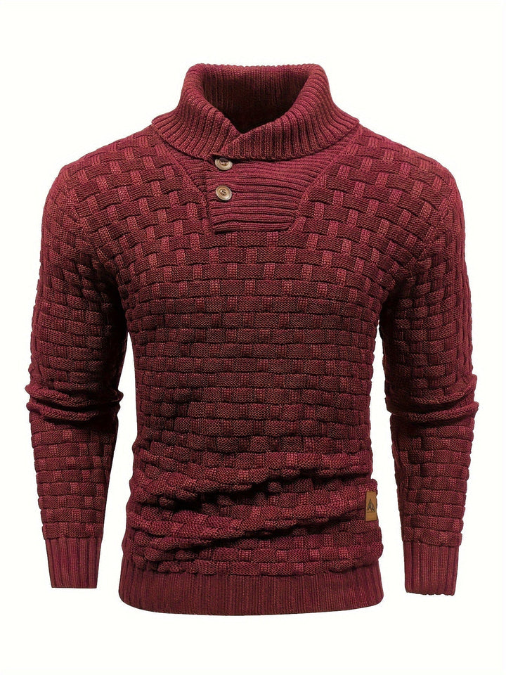 Herren Strickpullover mit Waffelstruktur