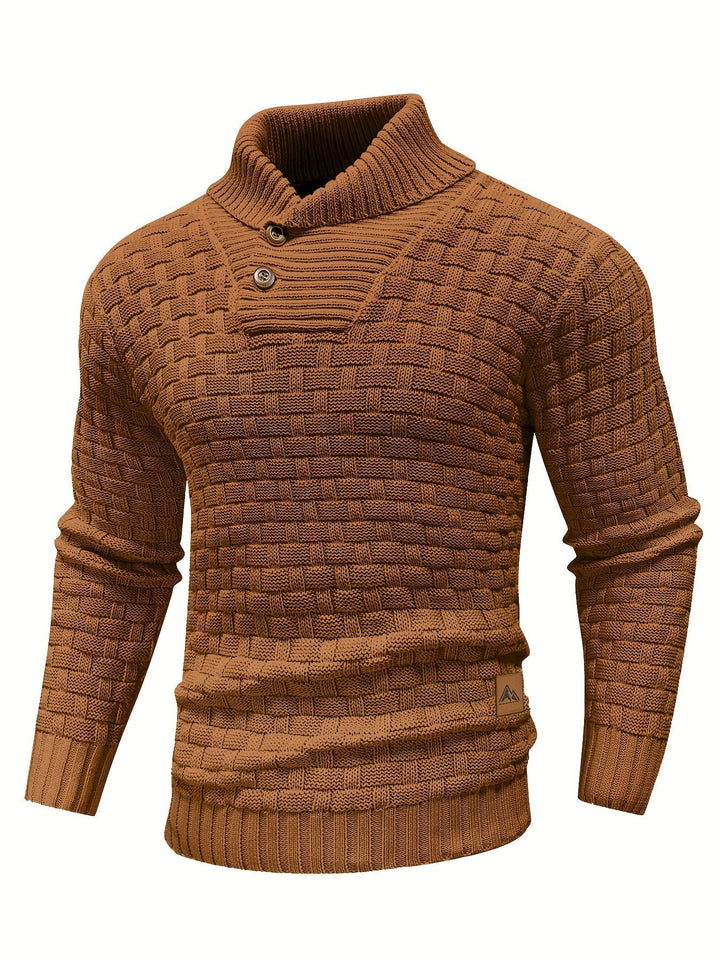 Herren Strickpullover mit Waffelstruktur