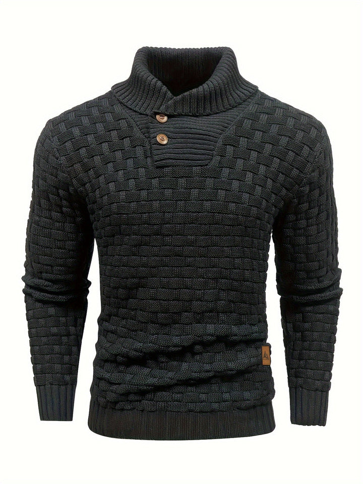 Herren Strickpullover mit Waffelstruktur