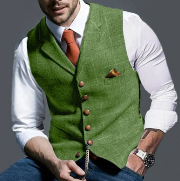 Herren Weste mit Karomuster und Revers