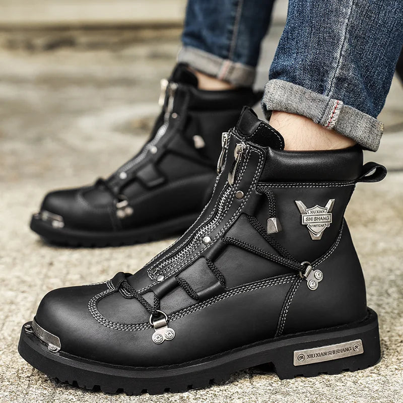 Herren Winterboots mit Schnürung und Reissverschluss