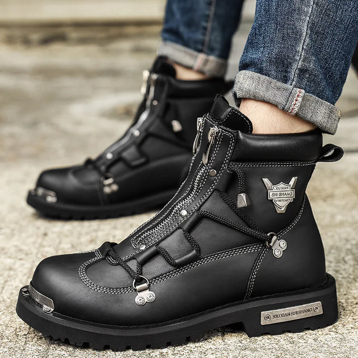 Herren Winterboots mit Schnürung und Reissverschluss