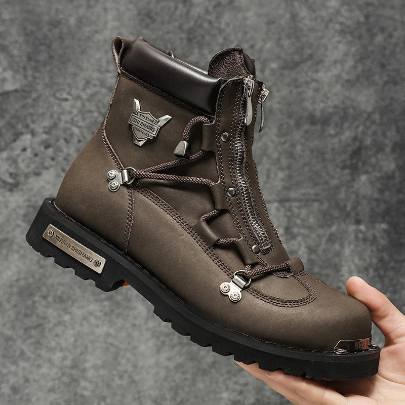 Herren Winterboots mit Schnürung und Reissverschluss