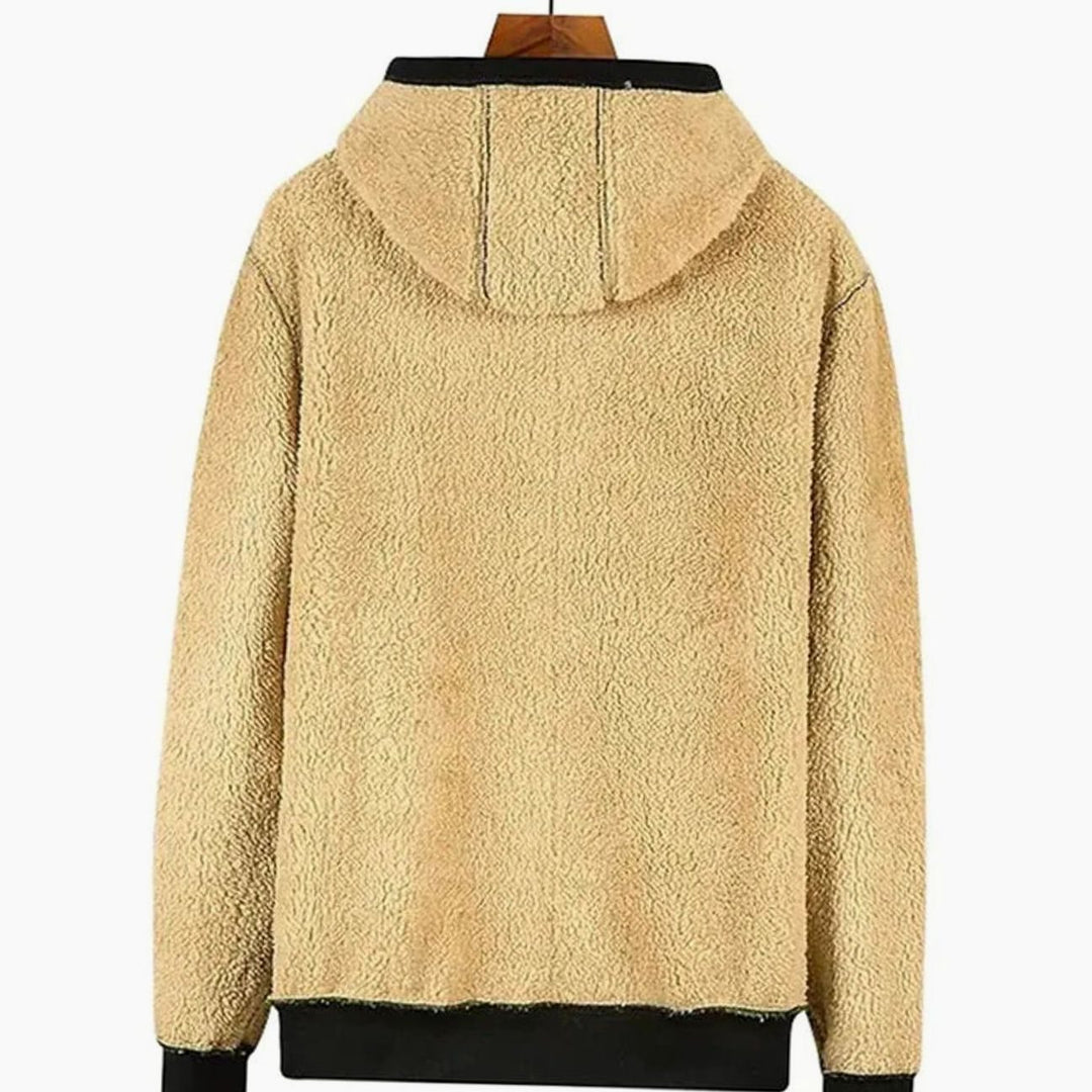 Herren Winterjacke mit Fleece-Futter und Kapuze und gefüttertem Design - Dunkelgrau