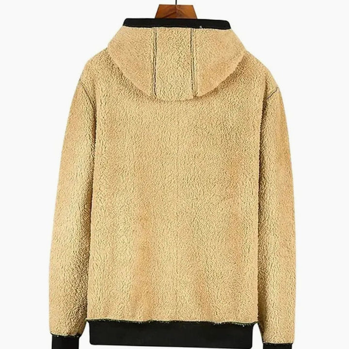 Herren Winterjacke mit Fleece-Futter und Kapuze und gefüttertem Design - Dunkelgrau
