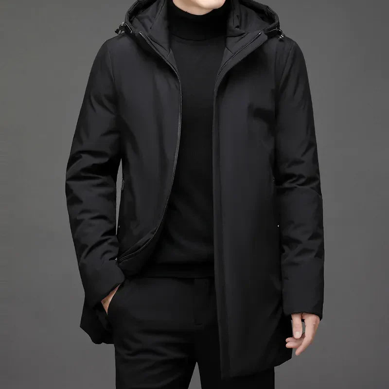 Herren Winterjacke mit Kapuze und Steppfutter