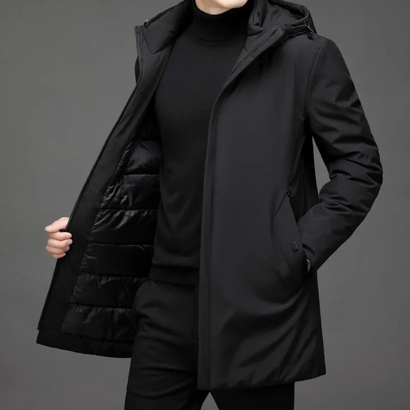 Herren Winterjacke mit Kapuze und Steppfutter