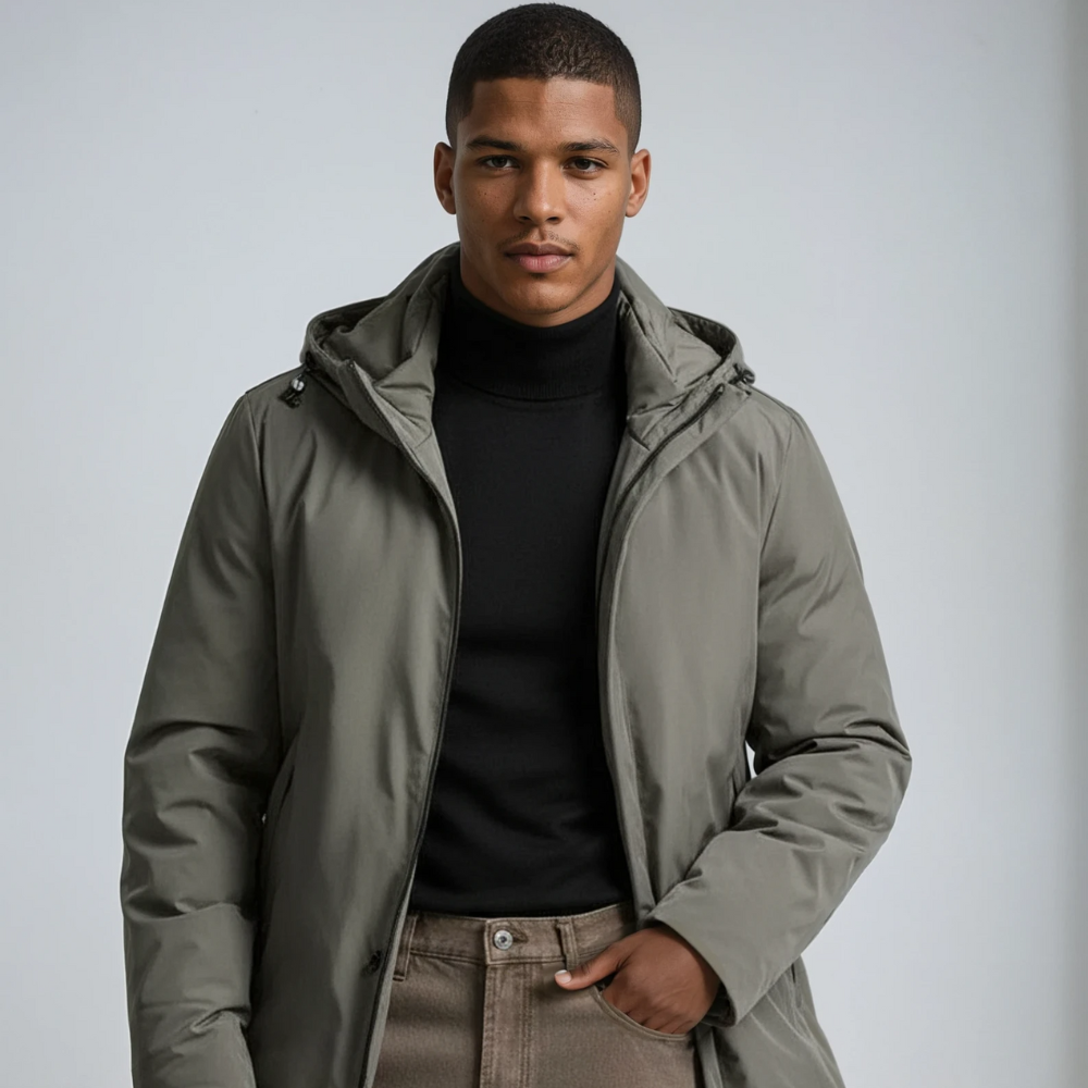 Herren Winterjacke mit Kapuze und Steppfutter