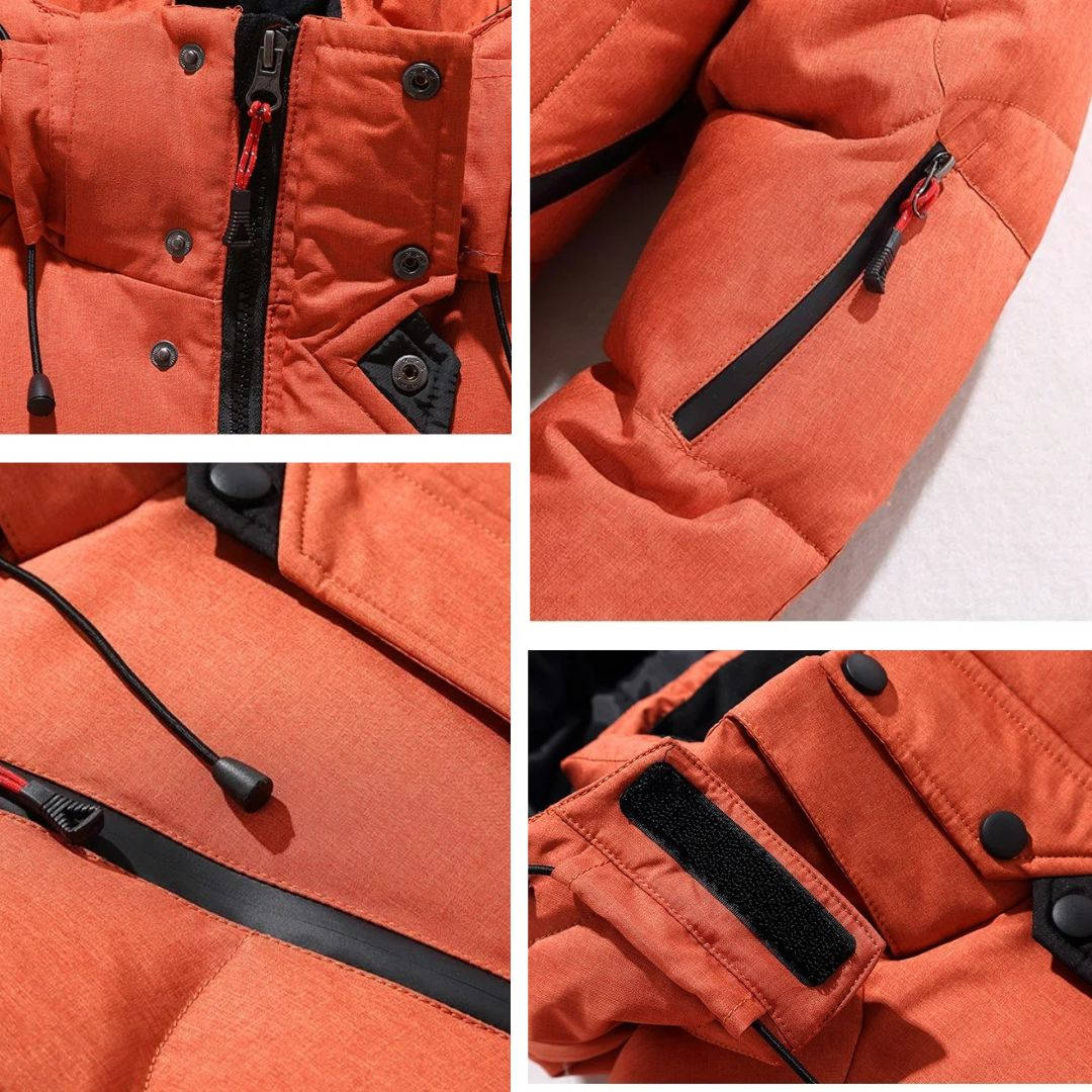Herren Winterjacke mit Kapuze und Steppung