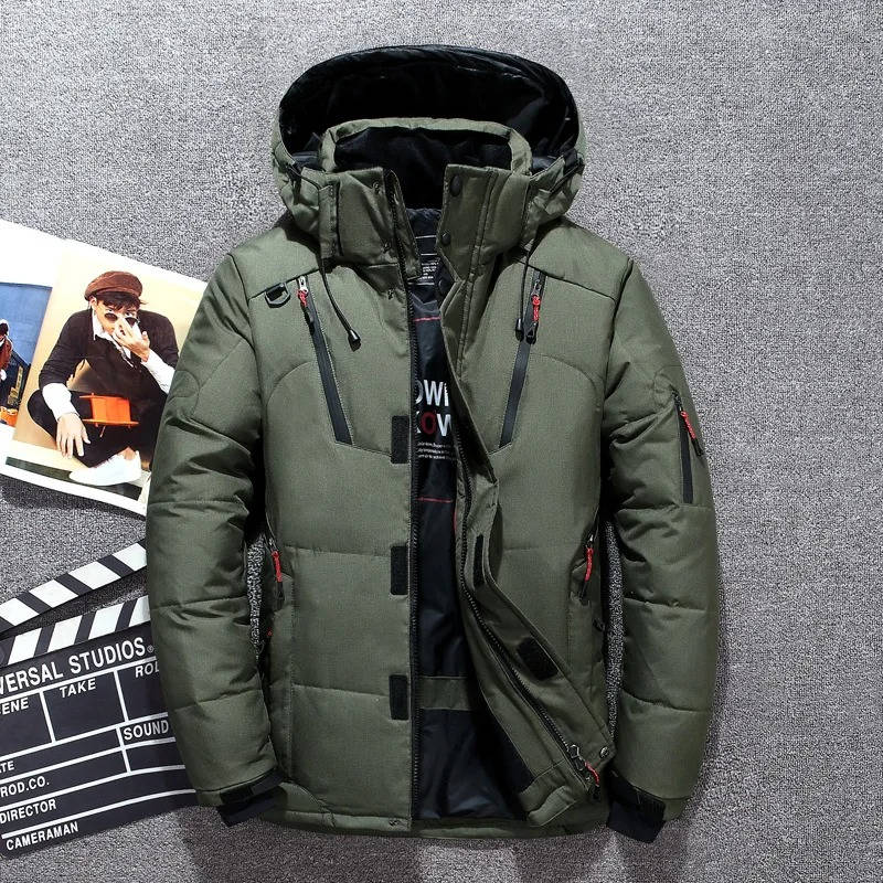 Herren Winterjacke mit Kapuze und Steppung