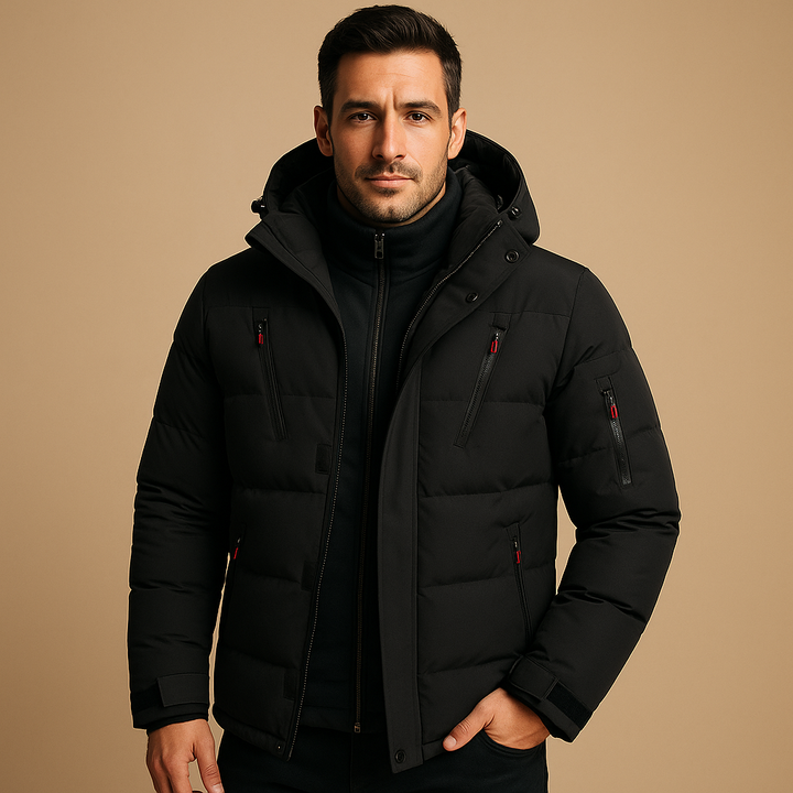 Herren Winterjacke mit Reissverschluss für kalte Tage - Blau