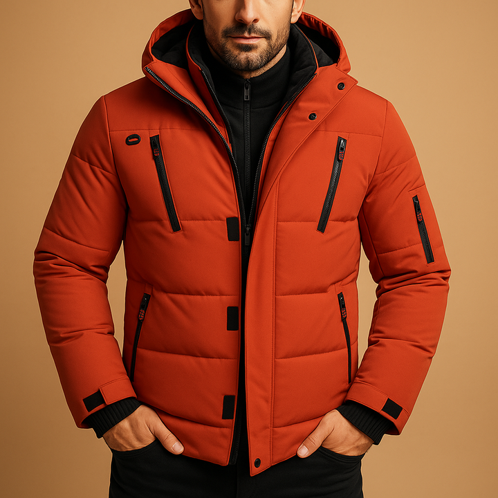 Herren Winterjacke mit Reissverschluss für kalte Tage - Blau