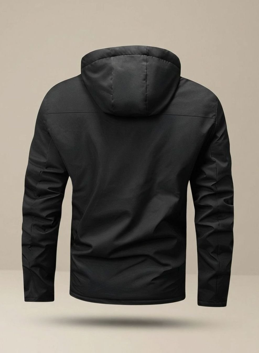 Herren Winterjacke mit wasserdichter Oberfläche und Kapuze - Schwarz