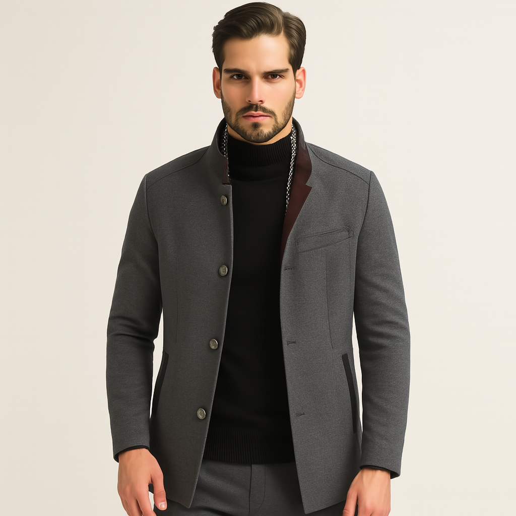Herren Wintermantel mit hohem Kragen