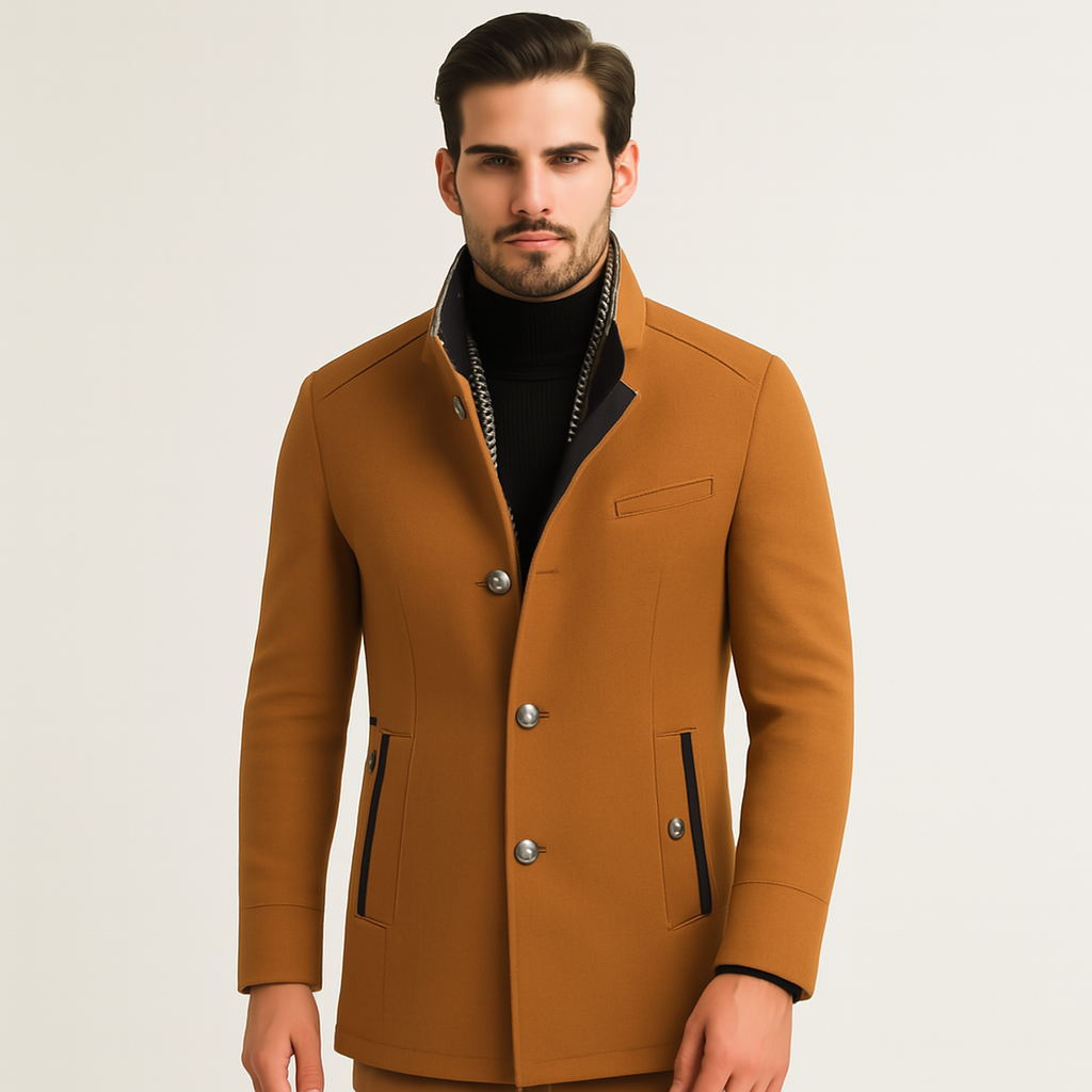 Herren Wintermantel mit hohem Kragen