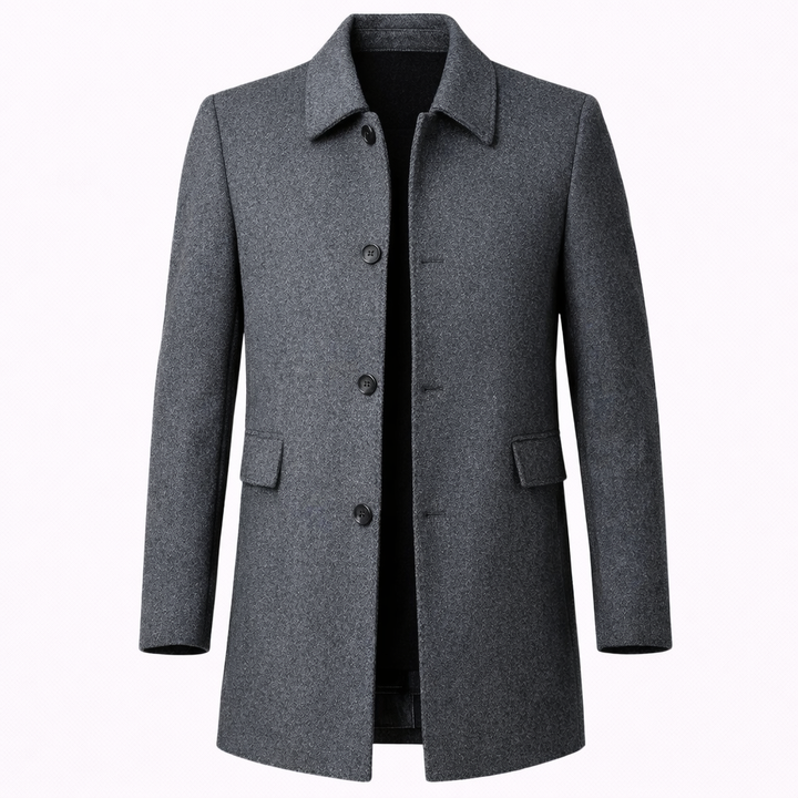 Herren Wintermantel mit Knopfleiste und Klappentaschen