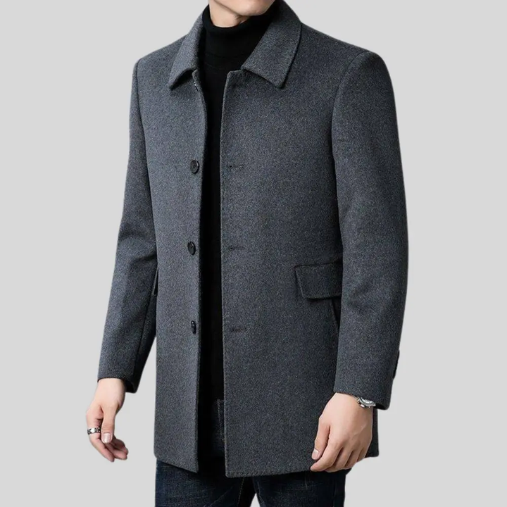 Herren Wintermantel mit Knopfleiste und Klappentaschen
