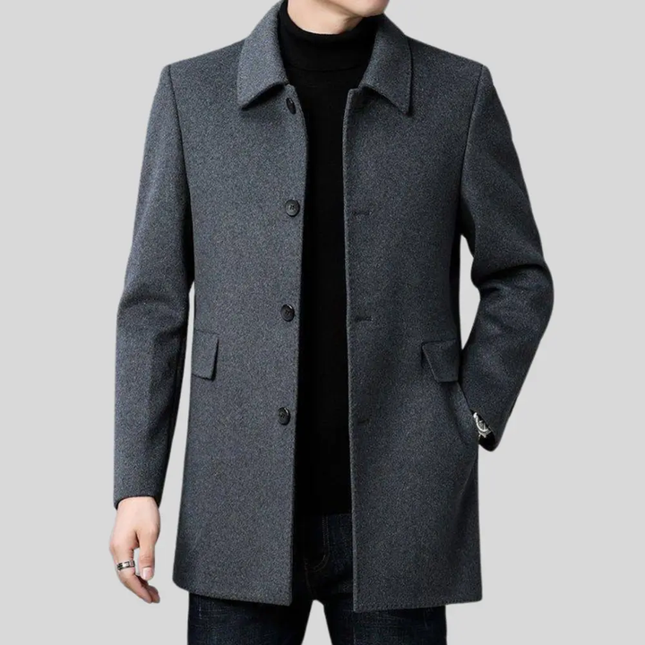 Herren Wintermantel mit Knopfleiste und Klappentaschen