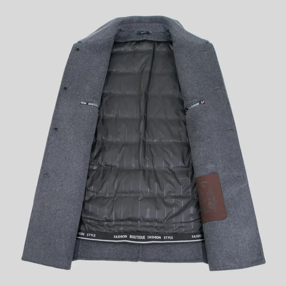 Herren Wintermantel mit Knopfleiste und Klappentaschen