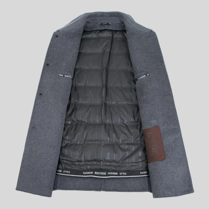 Herren Wintermantel mit Knopfleiste und Klappentaschen