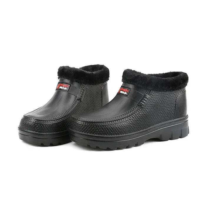 Herren Winterstiefel mit Plüschrand zum Hineinschlüpfen