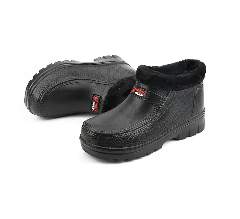 Herren Winterstiefel mit Plüschrand zum Hineinschlüpfen