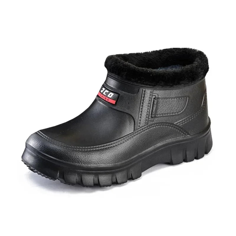 Herren Winterstiefel mit Plüschrand zum Hineinschlüpfen