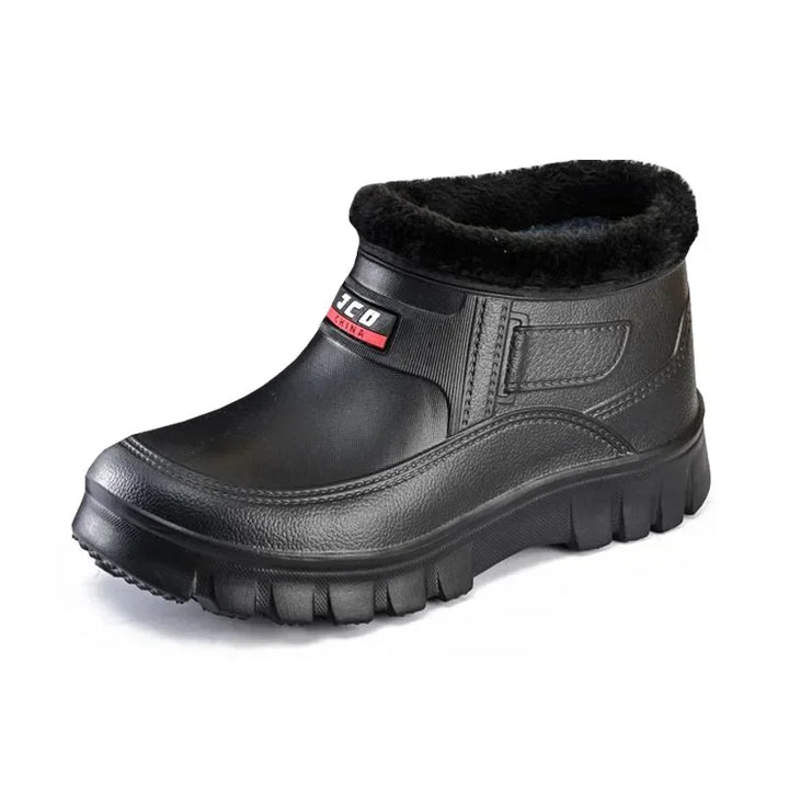 Herren Winterstiefel mit Plüschrand zum Hineinschlüpfen