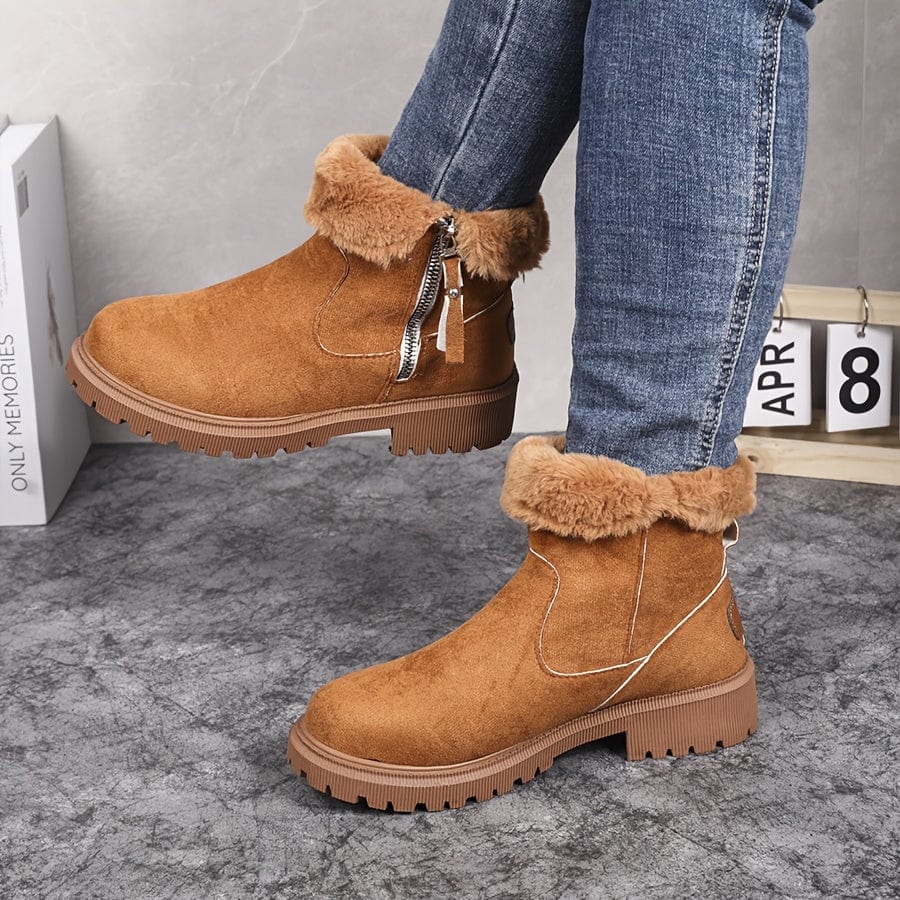 Damen Winterstiefel Gefüttert Stiefeletten Warme Winterschuhe