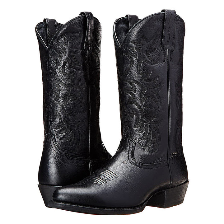 Damen Stiefel Westernstiefel Hoher Schaft Blockabsatz Boots
